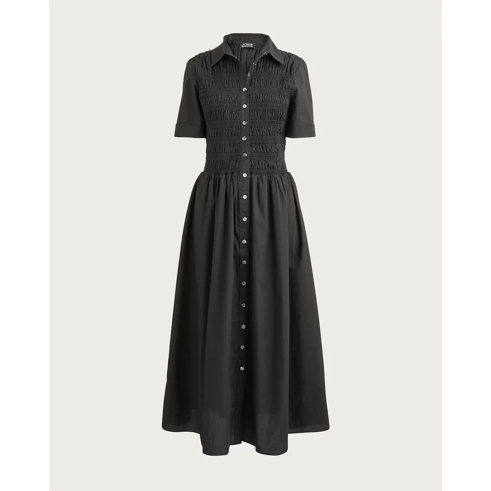 J.Crew Elsie shirt-dress in cotton poplin Black Size Small NWT